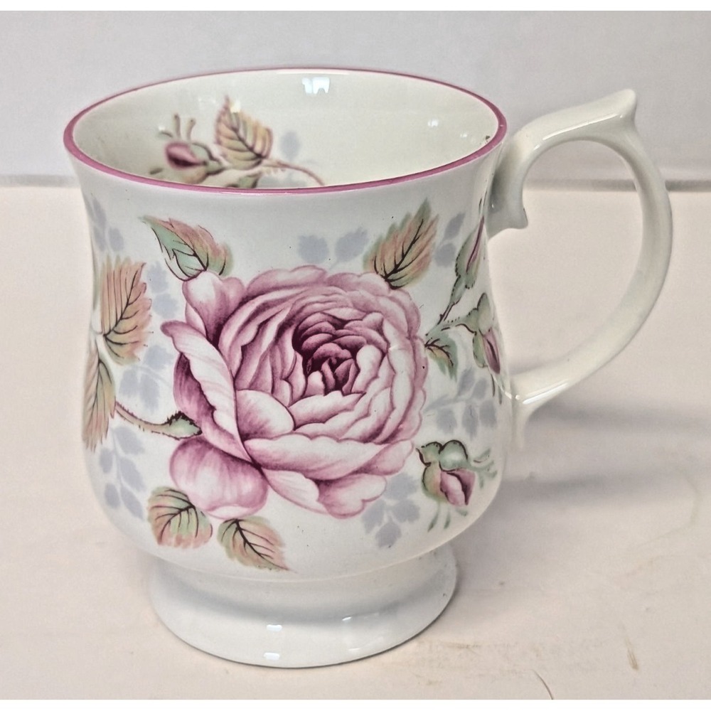 Staffordshire Elizabethan Romance Bone China Tea Cup England Floral 9 oz